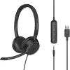 MOZOS KL201 USB Headset with Microphone, On-Ear, Black