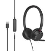 MOZOS KL201 USB Headset with Microphone, On-Ear, Black