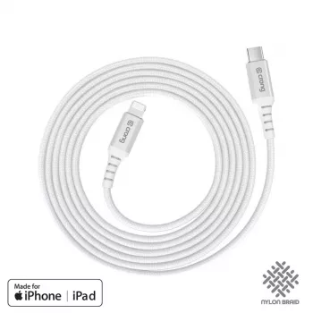 Crong Armor Link USB-C to Lightning Fast Charging MFi Cable 150cm White