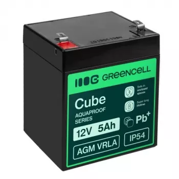 Greencell AGM VRLA 12V 5Ah Battery for Cash Register, Toy, Camera (91x70x102mm)