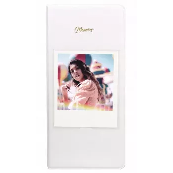 LOVEINSTANT photo album for 64 photos, compatible with Fuji Instax Wide, Square, Polaroid 600, SX-70, Now, i-Type - white