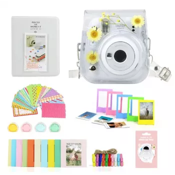 LOVEINSTANT 8-in-1 Accessory Set for Fujifilm Instax Mini 11 - Design: Dry Chamomile