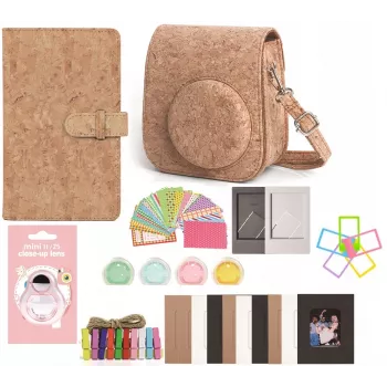 LOVEINSTANT 8-in-1 Accessory Set for Fujifilm Instax Mini 11 - Cork
