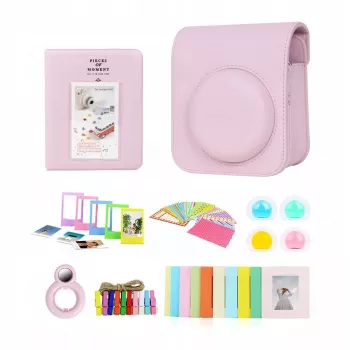 LOVEINSTANT 8-in-1 Accessory Set for Fujifilm Instax Mini 12 - Pink