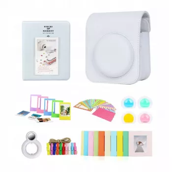 LOVEINSTANT 8-in-1 Accessory Set for Fujifilm Instax Mini 12 - White