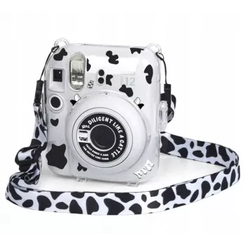 LOVEINSTANT Case for Fujifilm Instax Mini 12 with Stickers - Cow Pattern