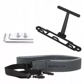 SUNNYLIFE Neck Shoulder Strap Mount for DJI RC 2 / RC 1 Remote Controller - Black Nylon Fabric with Aluminium Alloy Hooks