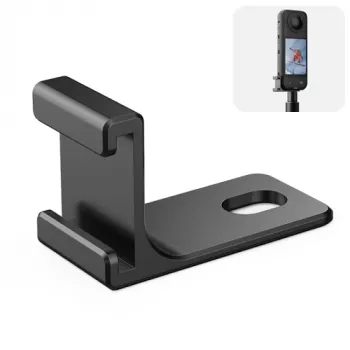 PULUZ 1/4 inch Adapter Mount for Insta360 X5/X4/X3/One X2 - Black, Aluminium Alloy, Cold Shoe