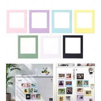 LOVEINSTANT Magnetic Picture Frame Set 7x Frame Magnets for Polaroid I-Type 600 SX-70 Black