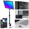NEEWER GL1C RGB LED Video Light Panel 48W with Adjustable Light Stand, CRI≥97, 2.4G Remote Control & App Control for Streaming and Gaming