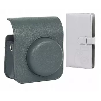 LOVEINSTANT Camera Bag & Photo Album Set for Fujifilm Instax Mini 41, Grey, for 96 Photos