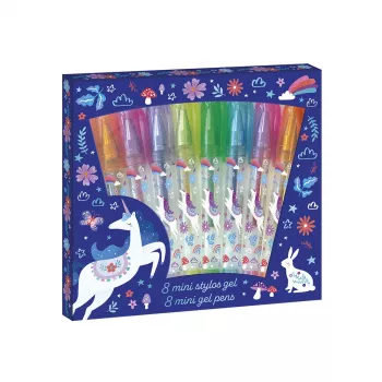 Janod Gel Pens Mini 8 Colours Unicorns Dreamland 6+