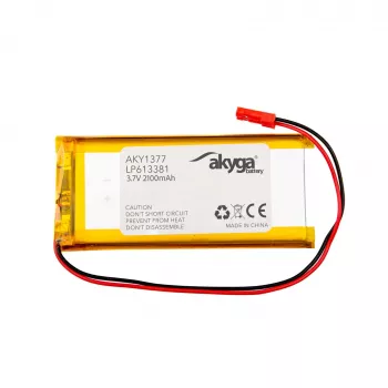 Akyga AKY1377 LP613381 Li-Po Battery 3.7 V 2100 mAh, PCM, JST 2.54 2-Pin, 150 mm
