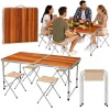 LEAN Camping Furniture Set - Folding Table and 4 Stools in Wooden Case