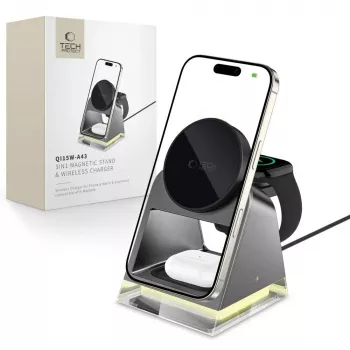 Tech-Protect QI15W-A43 3IN1 MagSafe Wireless Charging Station Black