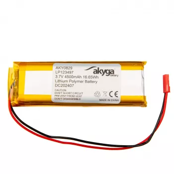 Akyga AKY0829 LP123497 Li-Po Battery 3.7V 4500mAh with PCM JST 2.54 2-Pin 150mm