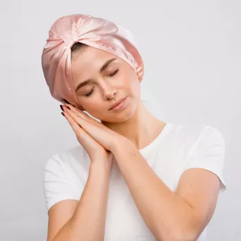 GLOV Satin Hair Cap for Curly and Styled Hair – Against Friction and Frizz, Pink