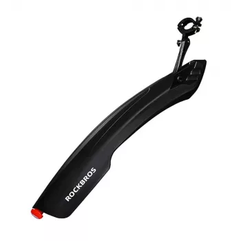 ROCKBROS DNB8001BK Rear Bike Mudguard with Red LED Light - Black