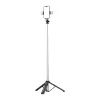 HURTEL Selfie Stick WC13YDS Telescopic Tripod 1.3m with Dual LED Light and Phone Holder - Black