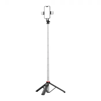 HURTEL Selfie Stick WC13YDS Telescopic Pole 1.3m with Dual LED Light and Phone Holder - Black