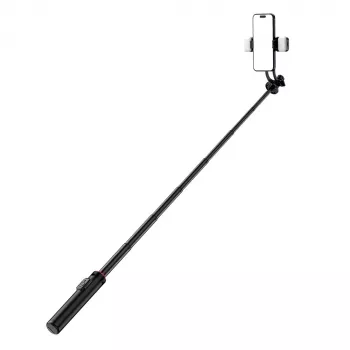 WOZINSKY Selfie Stick WC12YDS Telescopic Tripod 1.3m Aluminum Alloy with Dual LED Light and Phone Holder - Black