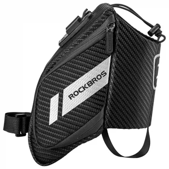 ROCKBROS C32BK Bicycle Saddle Bag 1.5L with Bottle Holder - Black