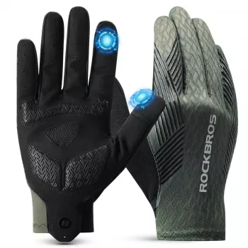ROCKBROS Cycling Gloves Half-Finger Gel Padding M Green-Black