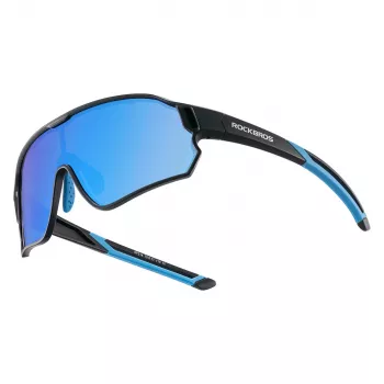 ROCKBROS Polarized Cycling Glasses for Kids 8-14 Years - Black-Blue