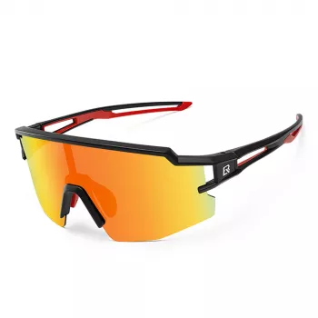 ROCKBROS Children's Cycling Glasses, Polarized, UV400 Protection, Black Frame, Grey Lenses