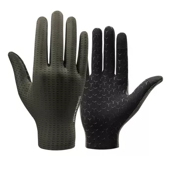 ROCKBROS Breathable Full Finger Cycling Gloves, Size L - Green