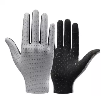 ROCKBROS Cycling Gloves Full Finger Breathable Mesh Grey Size S