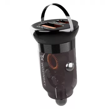Wozinsky 65W Car Charger USB-C PD 65W / USB-A 45W QC 3.0 - Black