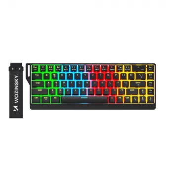 Wozinsky WKGP-1165 Mechanical Gaming Keyboard, RGB Backlit, Black, Outemu Blue Switches, Full-Size, Wired USB