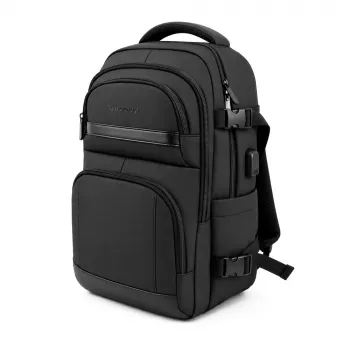 Wozinsky WPW-20L Travel Backpack with Laptop Compartment up to 15 inch, 40x20x25 cm, Cabin Bag, 20L - Black