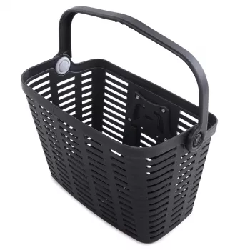 Wozinsky WKR-PK Bicycle Basket, Plastic, Black, Handlebar Mount, 15L
