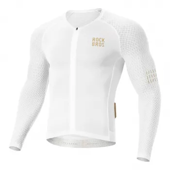 ROCKBROS YDCX008 Diamond Long Sleeve Cycling Jersey XXXL White