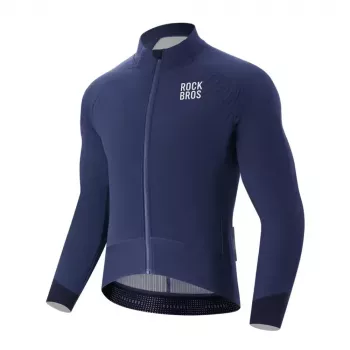 ROCKBROS YDWT014 Winter Fleece Double-Layer Cycling Jacket Size L - Blue