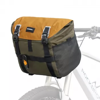 ROCKBROS W019 Bicycle Handlebar Bag 13.5-24L Green-Orange