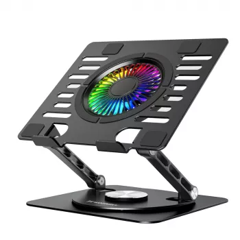 Wozinsky WDCX-X16-AS CoolBase RGB Laptop & Tablet Cooling Stand with 360° Rotation - Black
