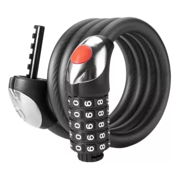 ROCKBROS RKS531 5-Digit Combination Cable Lock with LED, 180 cm, Black
