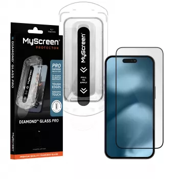 MyScreen Diamond Glass Pro Fit Frame Tempered Glass Screen Protector for Apple iPhone 16 Pro