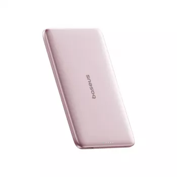Baseus PicoGo AM41 Power Bank 5000mAh 20W Ultra-Slim MagSafe Compatible with Baseus Simple USB-C Cable 60W 30cm - Pink