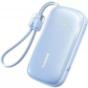 Baseus EnerFill FC21 Qpow 3 Ultra 10000mAh 45W Power Bank with Detachable USB-C/Lightning Cable - Blue