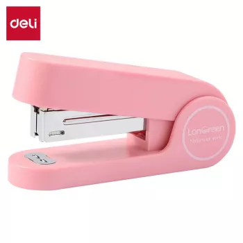 Deli LonGreen Desk Stapler D395324, Rose, 25 Sheets