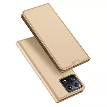 Dux Ducis Skin Pro Flip Case for Xiaomi 13, Wallet with Card Slot and Stand, Gold