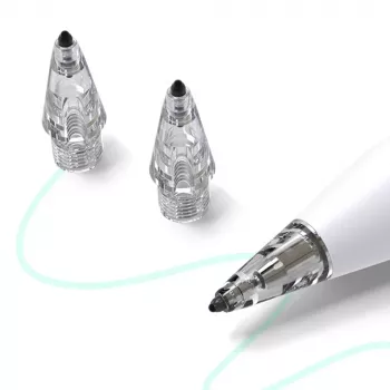 Metapen Air-Flex Tips - Transparent (4-Pack) Replacement Pen Tips for Metapen Pencil A8, A11, M1