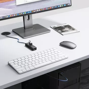 ORICO PW3UR25-U3 4-Port USB 3.0 Hub with 2.5G Ethernet, 0.5m, Black