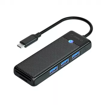 ORICO PAPW3AT-U3 4-Port USB 3.0 Hub with SD/MicroSD Card Reader, 1.8m Cable, Black