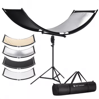 K&F Concept U-Shape 4-in-1 Curved Reflector 180x60cm with Light Stand and Carry Bag