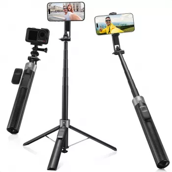 K&F Concept X97-C Selfie Stick Tripod 180 cm with MagSafe Magnetic Mount and Bluetooth Remote Shutter (Black)